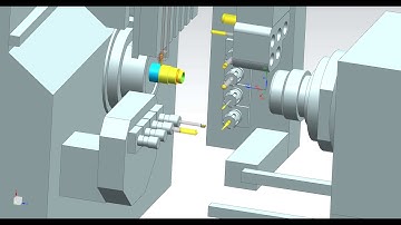NX CAM machine simulation Swiss type