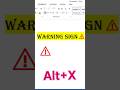 #microsoftword warning ⚠️ ⚠️ symbol code in MS word