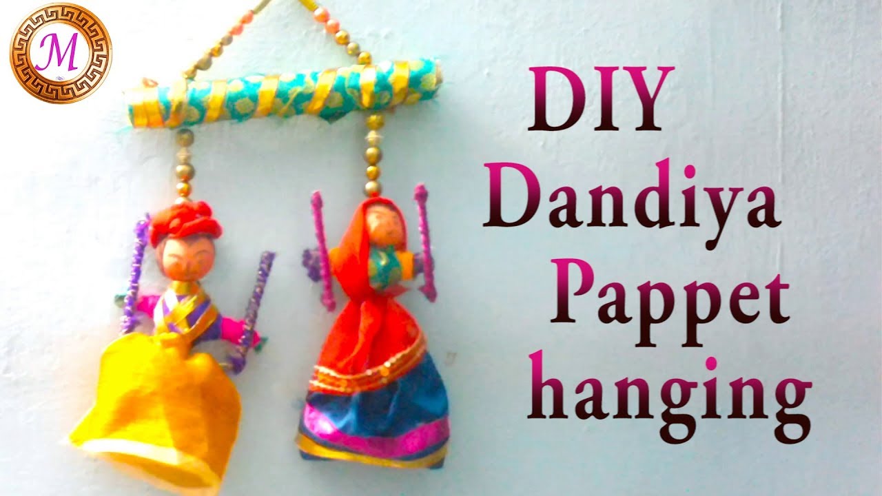 DIY Dandiya puppet hanging/DIY Rajasthani puppet wall hanging