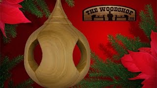 This ornament is an inside out turning. Inside out turning is done in two steps to create a hollow object. If you make this project I