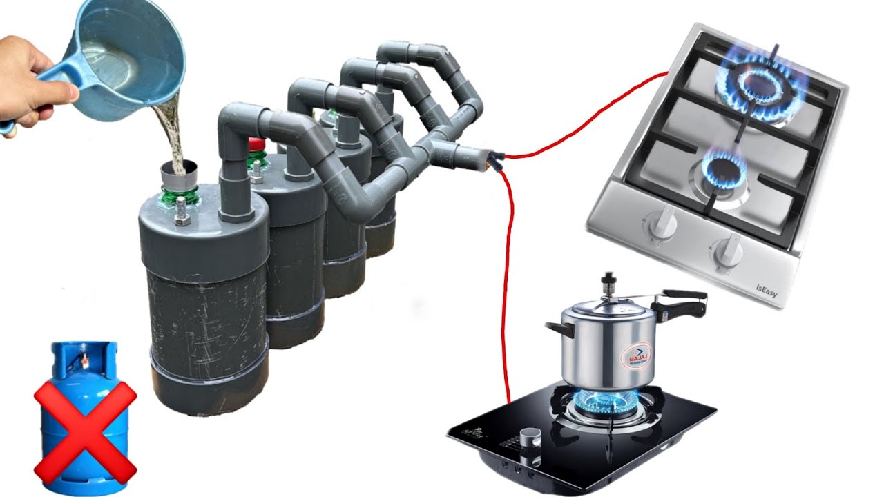 I turn water into a free hydrogen gas for cooking - YouTube
