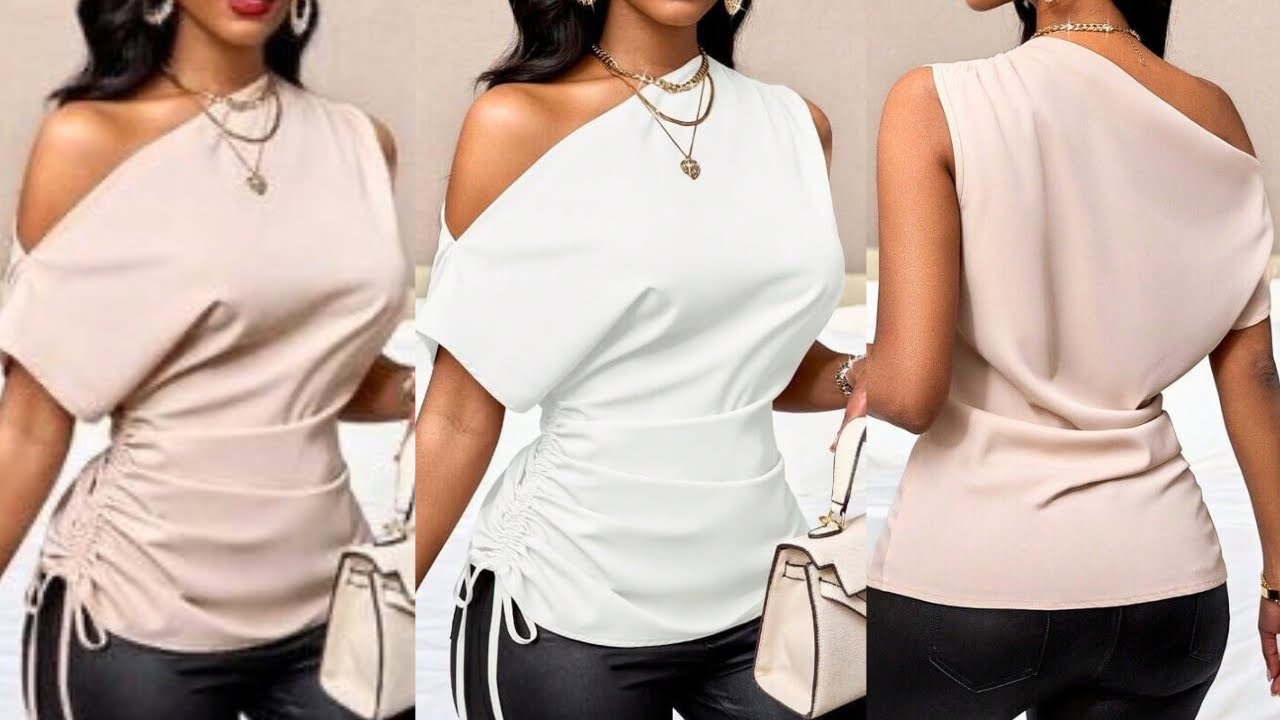 Как раскроить и сшить модную асимметричную блузку с рюшами по низу || Подробное руководство по кр...