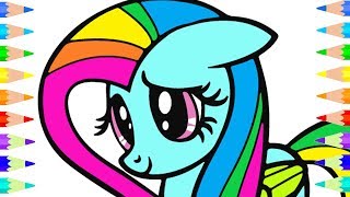 Draw My Little Pony With Rainbow Colors For Kids Drawing Coloring Pages