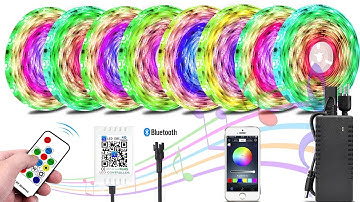 Bluetooth+RF Remote Music Time Addressable RGB LED Strip Light Kit on Amazon