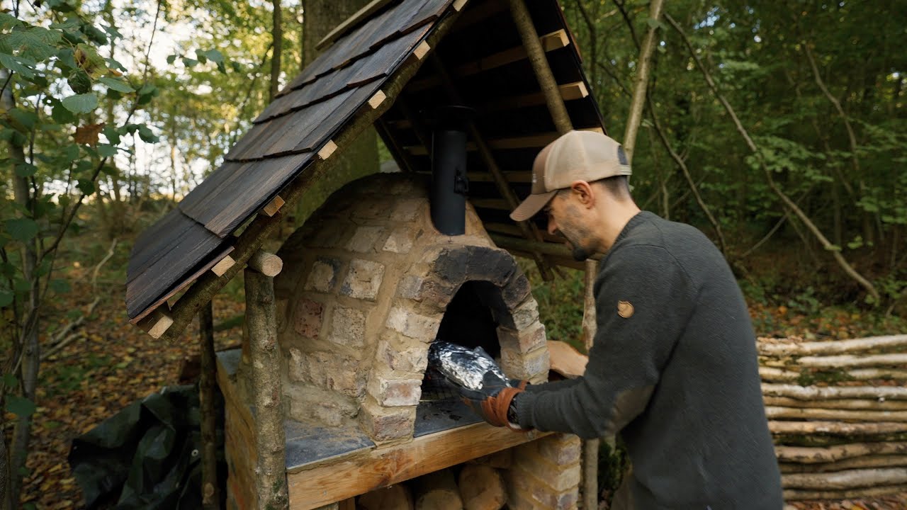 Bushcraft Camp: Fresh Trout Cooked in the Wood Fired Oven