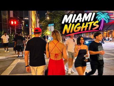 Downtown Miami to Brickell at Night 🌃 | Packed with People! | 4K Walk