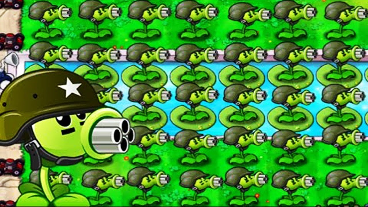 Plants vs Zombies Epic Hack PVZ - Gatling Pea - YouTube