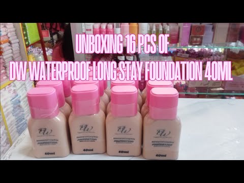 UNBOXING 16 PCS OF DW WATERPROOF LONG STAY FOUNDATION 40ML