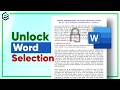 Word Selection is Locked? How to Unlock Selection in Microsoft Word✔ 2026