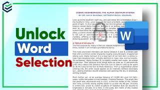 Word Selection is Locked? How to Unlock Selection in Microsoft Word✔ 2026