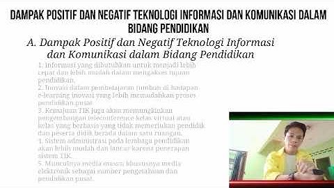 🔴#Dampak Positif dan Negatif Teknologi Informasi dalam Bidang Pendidikan