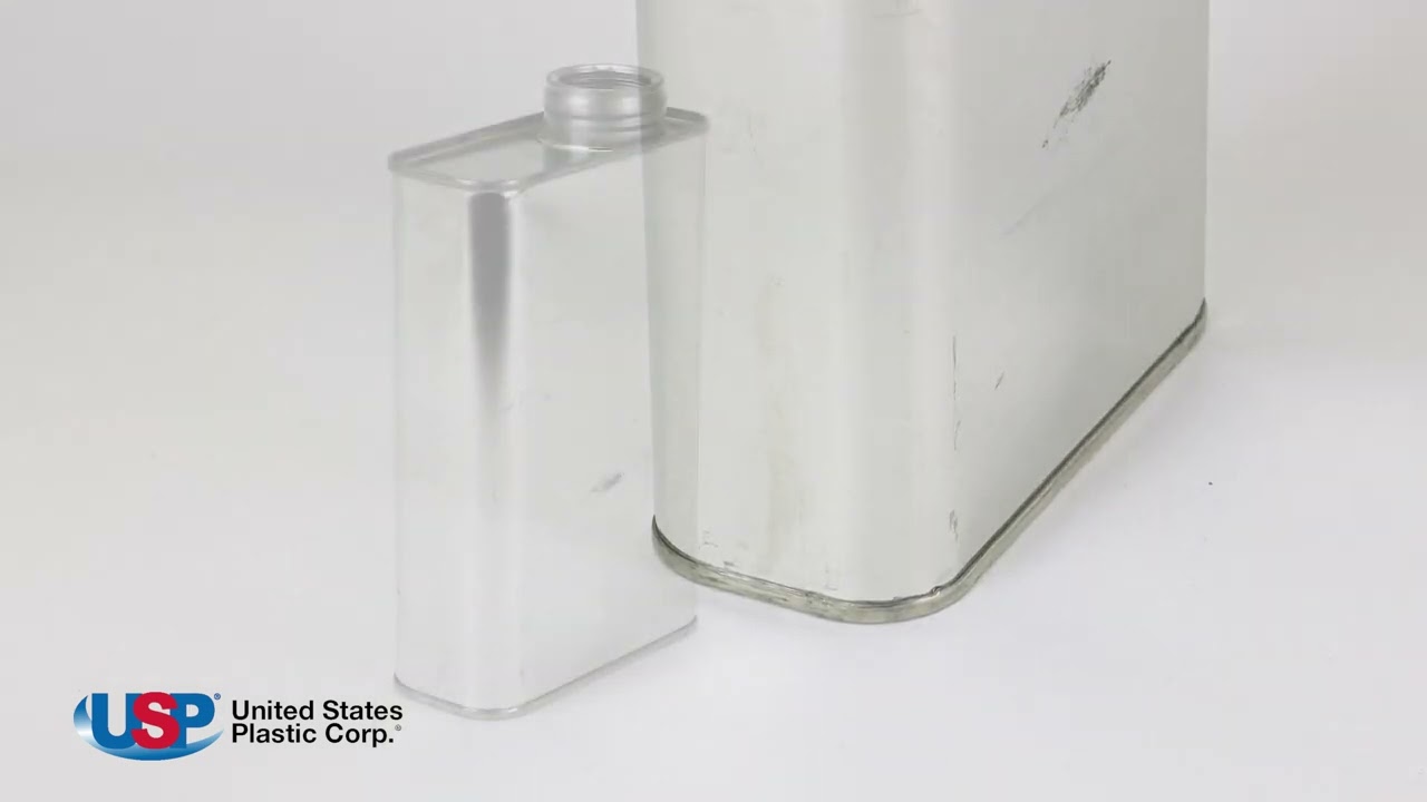 1 Pint Metal F-Style Oblong Can with 1-1/4" Alpha Neck | U.S. Plastic Corporation®