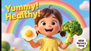 "Yummy, Healthy, Grow So Strong – Fun Nursery Song for Kids | Learn Healthy Eating | Flipbook Fable"