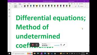 Differential equation : - ( Method of undetermined coefficients ) - 62. #undeterminedcoefficients