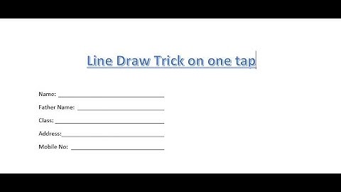 How to draw Fillable line in MS Word