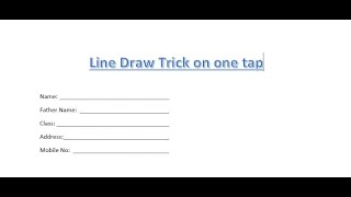 How to draw Fillable line in MS Word