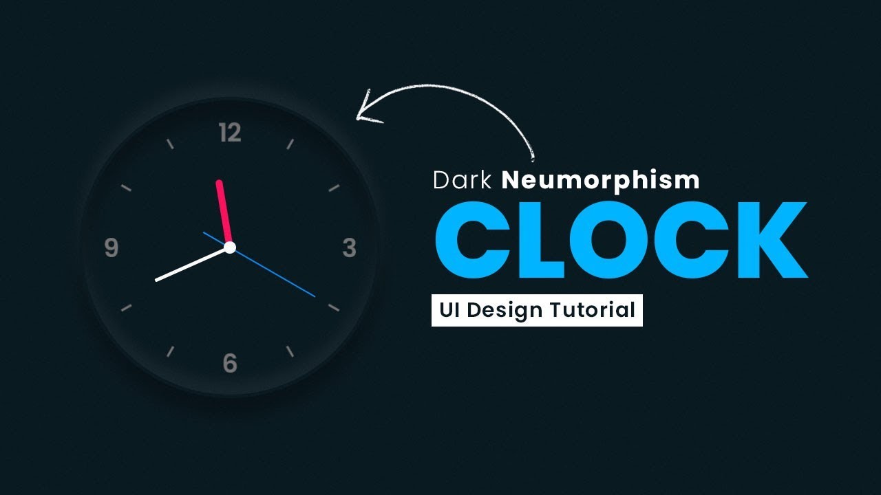 code นาฬิกา html  New  Javascript Clock | CSS Neumorphism Working Analog Clock UI Design