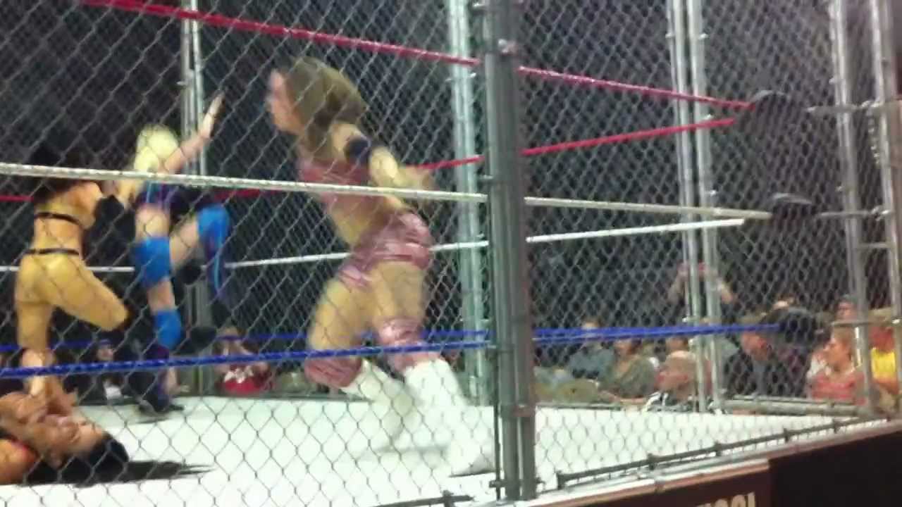 First Womens Fatal 4 Way Steel Cage Match In The Us Youtube