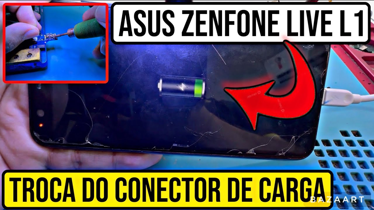 Asus Zenfone Live L1 ZA550KL Não carrega | Como trocar conector de