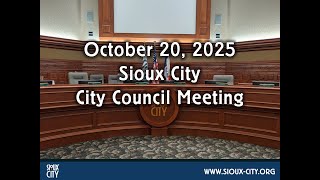 City of Sioux City Council Meeting - October 20, 2025