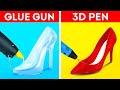 3D PEN VS GLUE GUN || 56 surprising crafts for your pleasure and benefits
