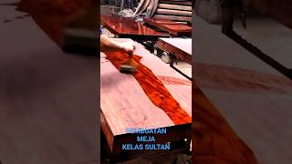 Proses Potong Log Besar Pakai Bandsaw  | Pembuatan Meja Kayu Mewah dari Kayu Gelondongan Utuh