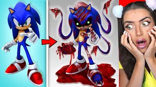 SONIC 2 Characters GLOW UP into ZOMBIES! (AMAZING TRANSFORMATIONS!)