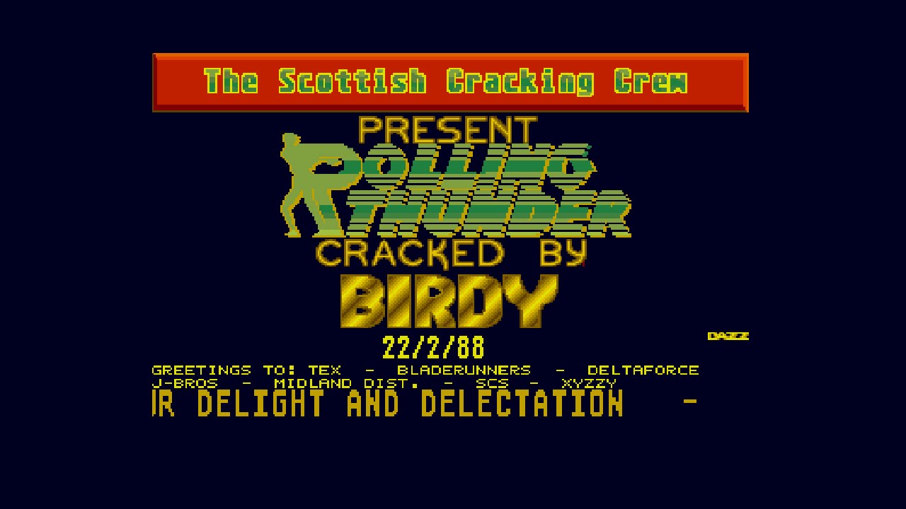 Rolling Thunder Cracktro by The Scottish Cracking Crew, 1988 | Atari ST ...