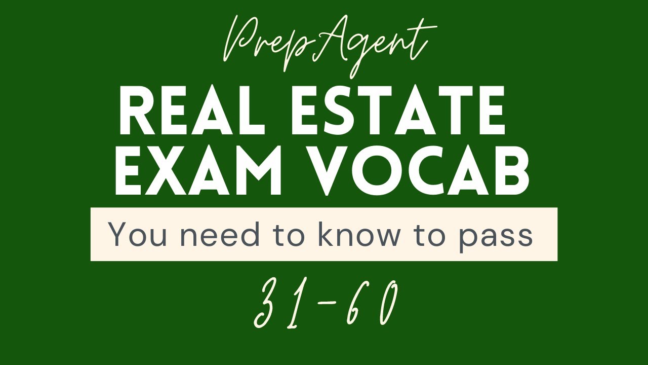 Real Estate Exam Vocabulary (3160) YouTube