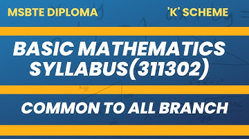MSBTE Diploma/Basic Mathematics syllabus/K scheme/Maharashtra.