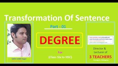 Transformation Of Sentences - (DEGREE)