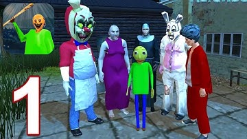 Branny Baldi Basics & Ice Scream Granny 3 Neighbor - Gameplay Walkthrough Part 1 (Android/iOS)
