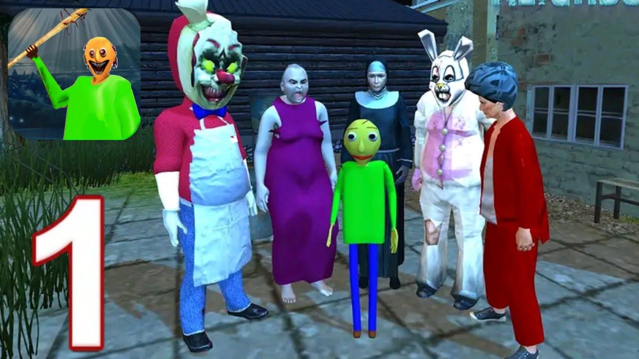 Branny Baldi Basics & Ice Scream Granny 3 Neighbor - Gameplay Walkthrough Part 1 (Android/iOS)