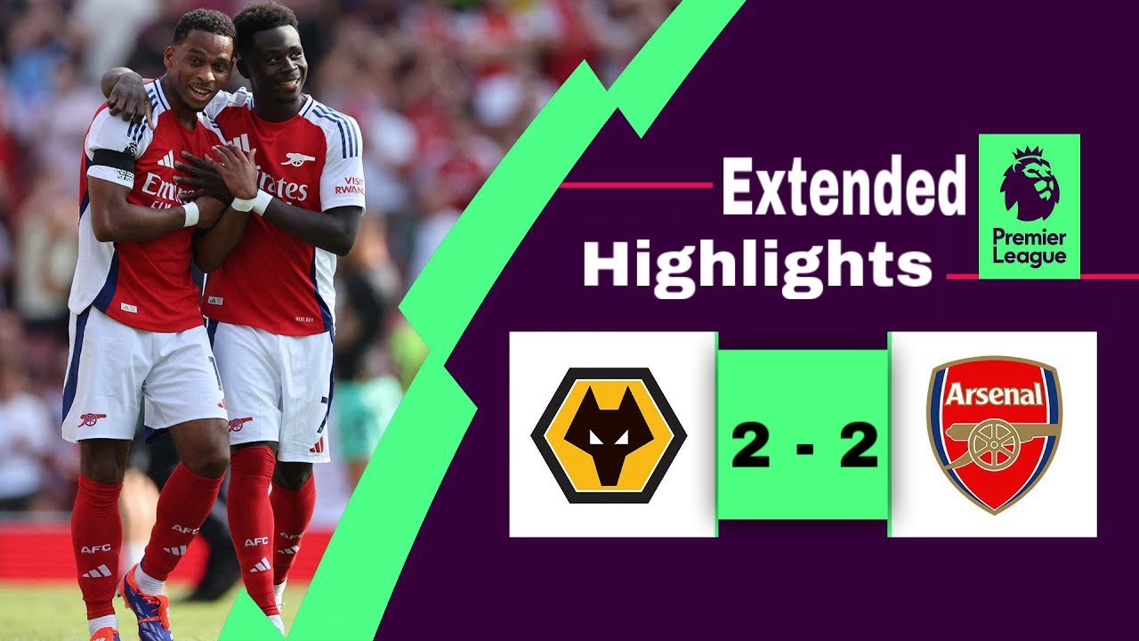 Arsenal vs Wolves 2-2 Highlights & Goals Premier League Bukayo Saka & Piero Hincapié Goals