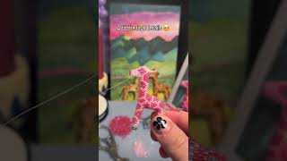 pink giraffe necklace process 🩷 #beading #beadwork #beadpattern #handmade #diy #diycrafts #beadart
