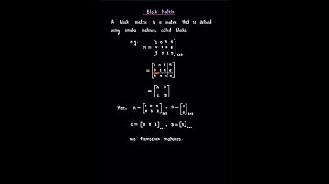 Concept of a block matrix #matrix #block_matrix