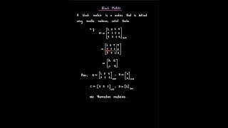 Concept of a block matrix #matrix #block_matrix