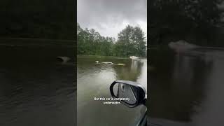 Cars completely underwater after Tropical Storm Edouard made landfall