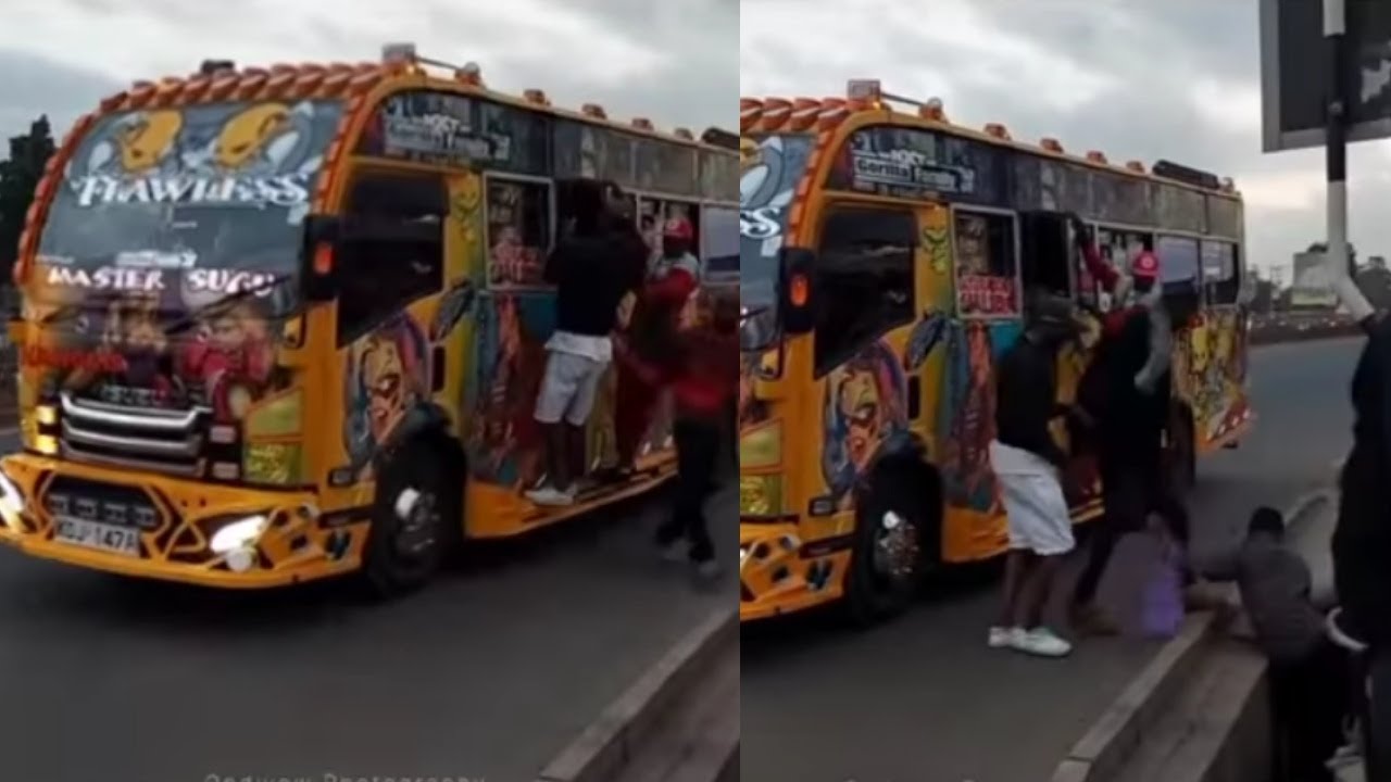 Rogue MATATU Conductors Captured Throwing Passenger From Moving Bus ...