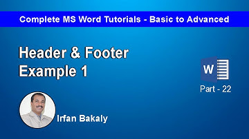 Part 22   Header & Footer   Example 1 Urdu Tutorials by Irfan Bakaly