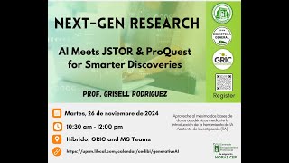 Next-Gen Research: AI Meets JSTOR & ProQuest for Smarter Discoveries (26/nov/2024)