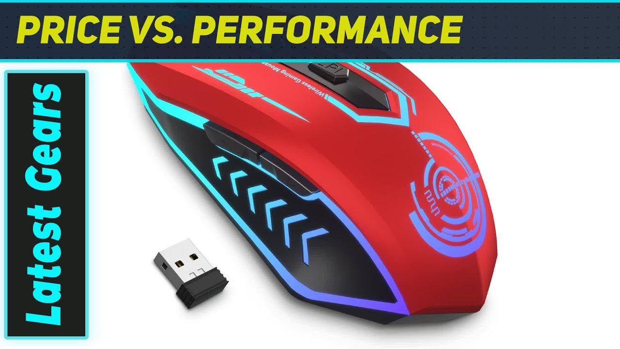 Беспроводная игровая мышь UHURU – лучшая игровая мышь с высоким разрешением (DPI) и 7-цветной све...