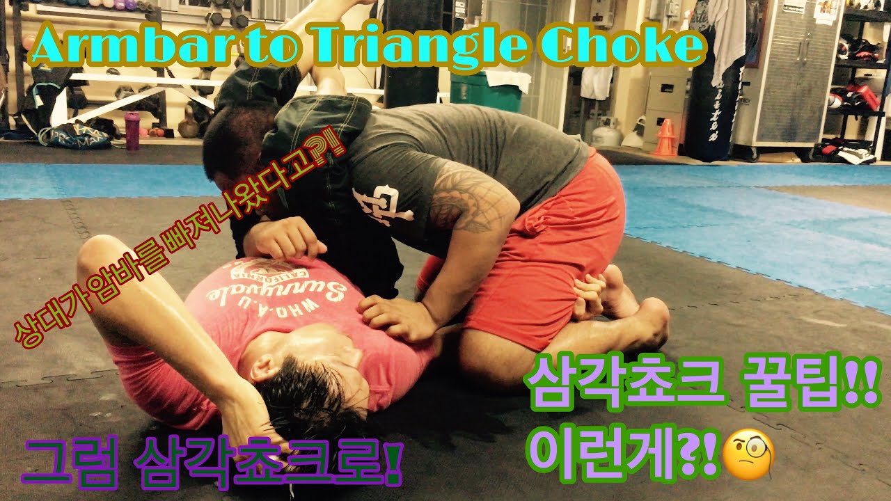암바 실패시 삼각초크 Armbar to Triangle Choke from Closed Guard[주짓수/Jiujitsu/No