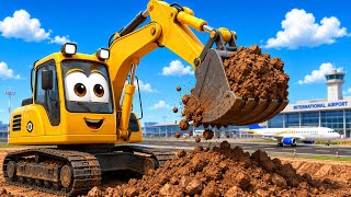 Big Digger, Cement Mixer & Airplane Song for Toddlers 🚜 'If You're Happy and You Know It Melody'