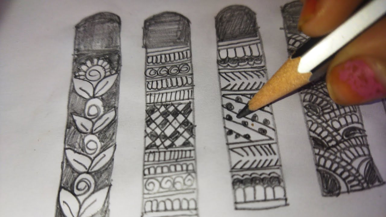 Finger designs with pencil shade 👍 #pleasesubscribe #mehndi #viralvideo ...
