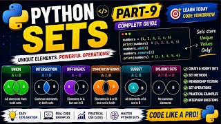  PYTHON SETS you must learn in an easy way(PART-9) #python#pythonsets#pythonforbeginners#datascience