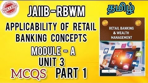 JAIIB RBWM Module A Unit 3 MCQS - Applicability of retail banking concepts
