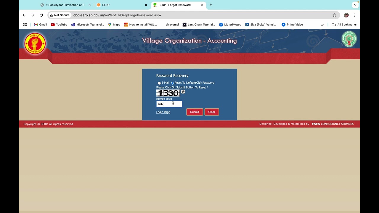 CBO account లో password open కాకుంటే