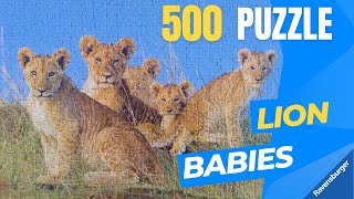 Jigsaw Safari: Completing a Challenging 500 Piece Lion Babies Puzzle! screenshot 2