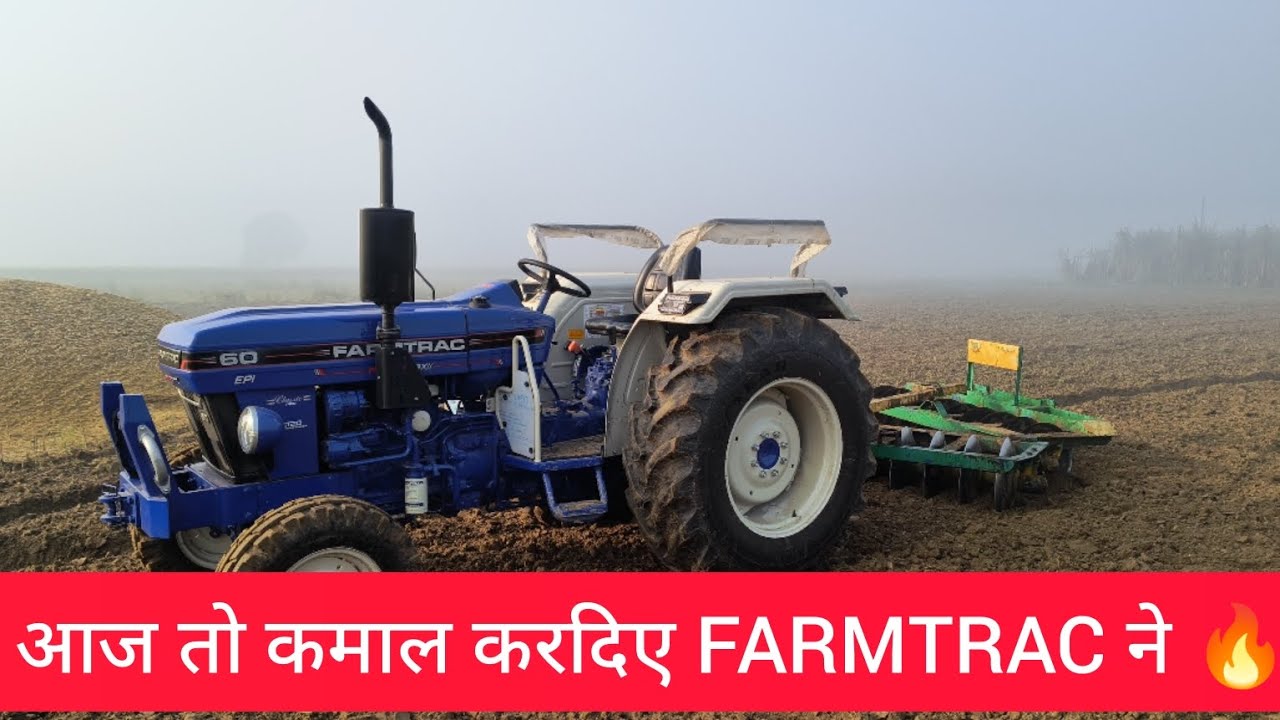 FARMTRAC 60 KI BEST PERFORMANCE ON 10/10 HARROW #farmtrac #automobile #technology #kisan #field